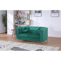 Velvet Button-Tufted Pompano Loveseat