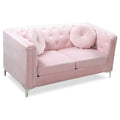 Velvet Button-Tufted Pompano Loveseat