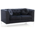 Velvet Button-Tufted Pompano Loveseat