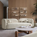Milet Contemporary Curved Arm Sofa in Luxurious Boucle Fabric