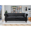 Charlot Velvet Chesterfield Sofa with Rolled Arms