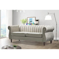 Charlot Velvet Chesterfield Sofa with Rolled Arms