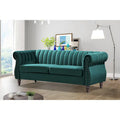 Charlot Velvet Chesterfield Sofa with Rolled Arms