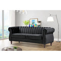 Charlot Velvet Chesterfield Sofa with Rolled Arms