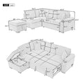 Nestfair L-Shaped Sofa Bed with Storage Ottoman - 2-in-1 Pull-Out Design