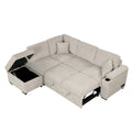 Nestfair L-Shaped Sofa Bed with Storage Ottoman - 2-in-1 Pull-Out Design