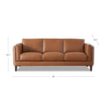 Hydeline Maui Premium Top Grain Leather Sofa with Feather, Memory Foam, and Spring Support