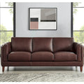 Hydeline Maui Premium Top Grain Leather Sofa with Feather, Memory Foam, and Spring Support