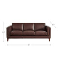 Hydeline Maui Premium Top Grain Leather Sofa with Feather, Memory Foam, and Spring Support
