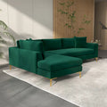 Mae Velvet Corner Sectional Sofa in Mid-Century Modern Style