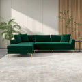 Mae Velvet Corner Sectional Sofa in Mid-Century Modern Style