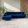 Mae Velvet Corner Sectional Sofa in Mid-Century Modern Style