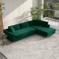 Mae Velvet Corner Sectional Sofa in Mid-Century Modern Style