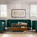 Jack 84 Mid-Century Modern Tuxedo Sofa with Decorative Bolster Pillows