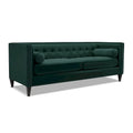 Jack 84 Mid-Century Modern Tuxedo Sofa with Decorative Bolster Pillows