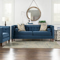 Jack 84 Mid-Century Modern Tuxedo Sofa with Decorative Bolster Pillows