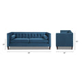 Jack 84 Mid-Century Modern Tuxedo Sofa with Decorative Bolster Pillows