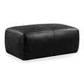 Poly & Bark Denver Leather Ottoman - Authentic Full Grain Italian Leather