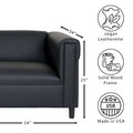 Mid-Century Modern Loveseat Sofa by Coast to Coast - Upholstered Faux Leather with Solid Wood Frame
