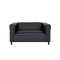 Mid-Century Modern Loveseat Sofa by Coast to Coast - Upholstered Faux Leather with Solid Wood Frame