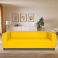 Mid-Century Modern 3-Seater Sofa by Coast to Coast Sofas - Upholstered Faux Leather with Solid Wood Frame