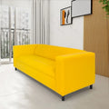 Mid-Century Modern 3-Seater Sofa by Coast to Coast Sofas - Upholstered Faux Leather with Solid Wood Frame