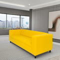 Mid-Century Modern 3-Seater Sofa by Coast to Coast Sofas - Upholstered Faux Leather with Solid Wood Frame