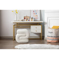 Contemporary S-Shape Ottoman Makeup Stool and Footrest for Living Room and Bedroom