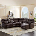 Mid-Century Modern Faux Leather Reclining Sectional Sofa