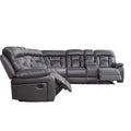 Mid-Century Modern Faux Leather Reclining Sectional Sofa