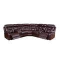 Mid-Century Modern Faux Leather Reclining Sectional Sofa