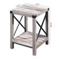 Ledel Rustic Farmhouse Accent End Table with Storage Shelf