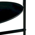 Double-Layer Round Tempered Glass End Table/Coffee Table with Sturdy Iron Frame