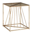 Hannah Square End Tables with Metal and Glass Top by iNSPIRE Q Bold