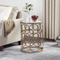 FirsTime & Co. Gilded Circles Iron Table - 16.75 x 16.75 x 22 in, American Design