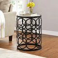 FirsTime & Co. Gilded Circles Iron Table - 16.75 x 16.75 x 22 in, American Design