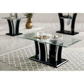 Furniture of America del Rio Contemporary Glass Top 2-Piece Accent Table Set