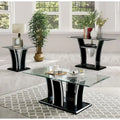 Furniture of America del Rio Contemporary Glass Top 2-Piece Accent Table Set
