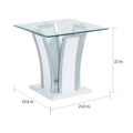 Furniture of America del Rio Contemporary Glass Top 2-Piece Accent Table Set