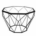 Malibu 22 Modern Octagonal Coffee Table with Tempered Glass Top and Durable Metal Geometric Base for Living Room or Office