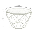 Malibu 22 Modern Octagonal Coffee Table with Tempered Glass Top and Durable Metal Geometric Base for Living Room or Office