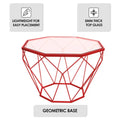 Malibu 22 Modern Octagonal Coffee Table with Tempered Glass Top and Durable Metal Geometric Base for Living Room or Office