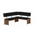 Contemporary Wooden Dining Set with Table, Nook, and Bench