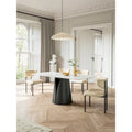 Contemporary Rectangular Dining Table with Elegant White Slate Surface