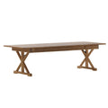 9' x 40" Rustic Solid Pine Folding Dining Table - Antique Style