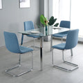 4-Piece Modern Dining Chair Set with Metal Legs