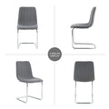 4-Piece Modern Dining Chair Set with Metal Legs