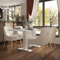 Clihome Glossy Wood Expandable Dining Table for 6 Guests