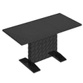 Clihome Glossy Wood Expandable Dining Table for 6 Guests