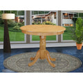 East West Furniture Antique Round Dining Table - 36x36 Inch Kitchen Table with Pedestal Base (Multiple Finish Options)